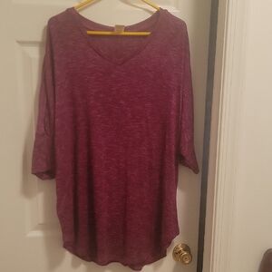 Women's Purple V-Neck Knit Top